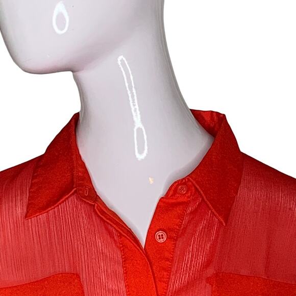 The Limited Women's Button Down Shirt Sheer See Thru Material Red Size S - Picture 3 of 8